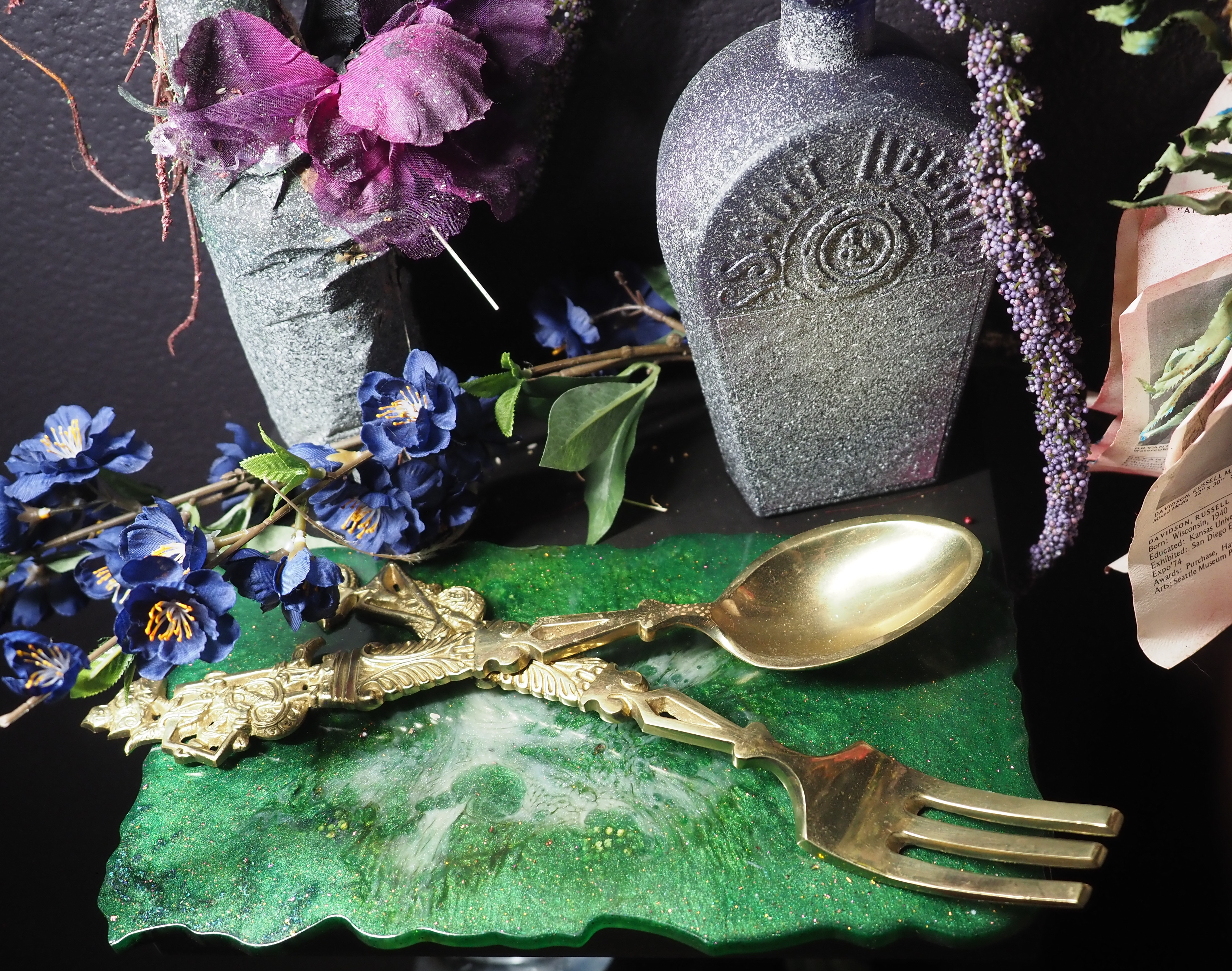 Inky Illusion resin altar with serpent